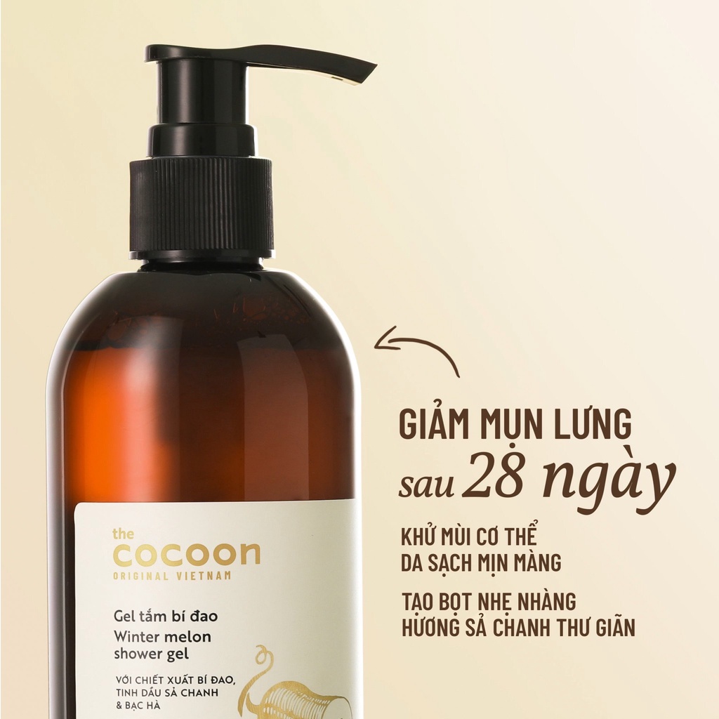 Gel Tắm Bí Đao Cocoon Giúp Giảm Mụn Lưng 310ml