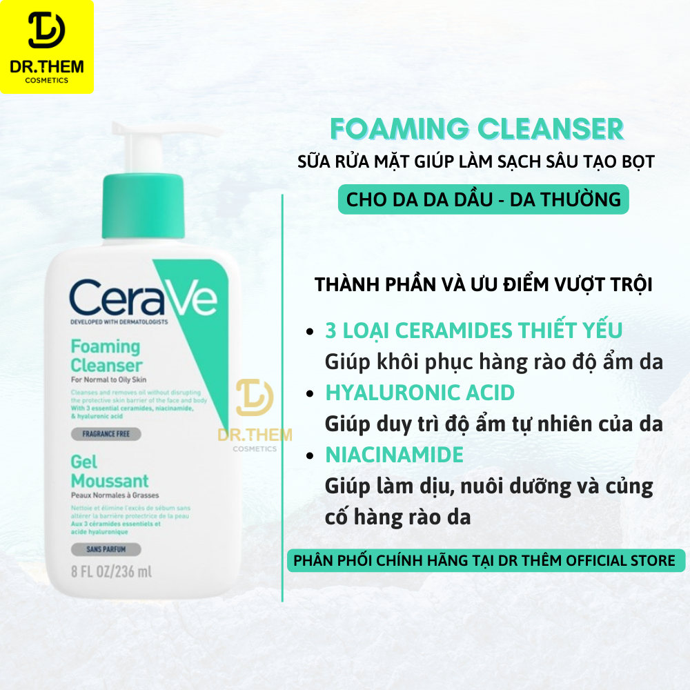 Sữa Rửa Mặt Dành Cho Da Dầu CeraVe Foaming Cleanser