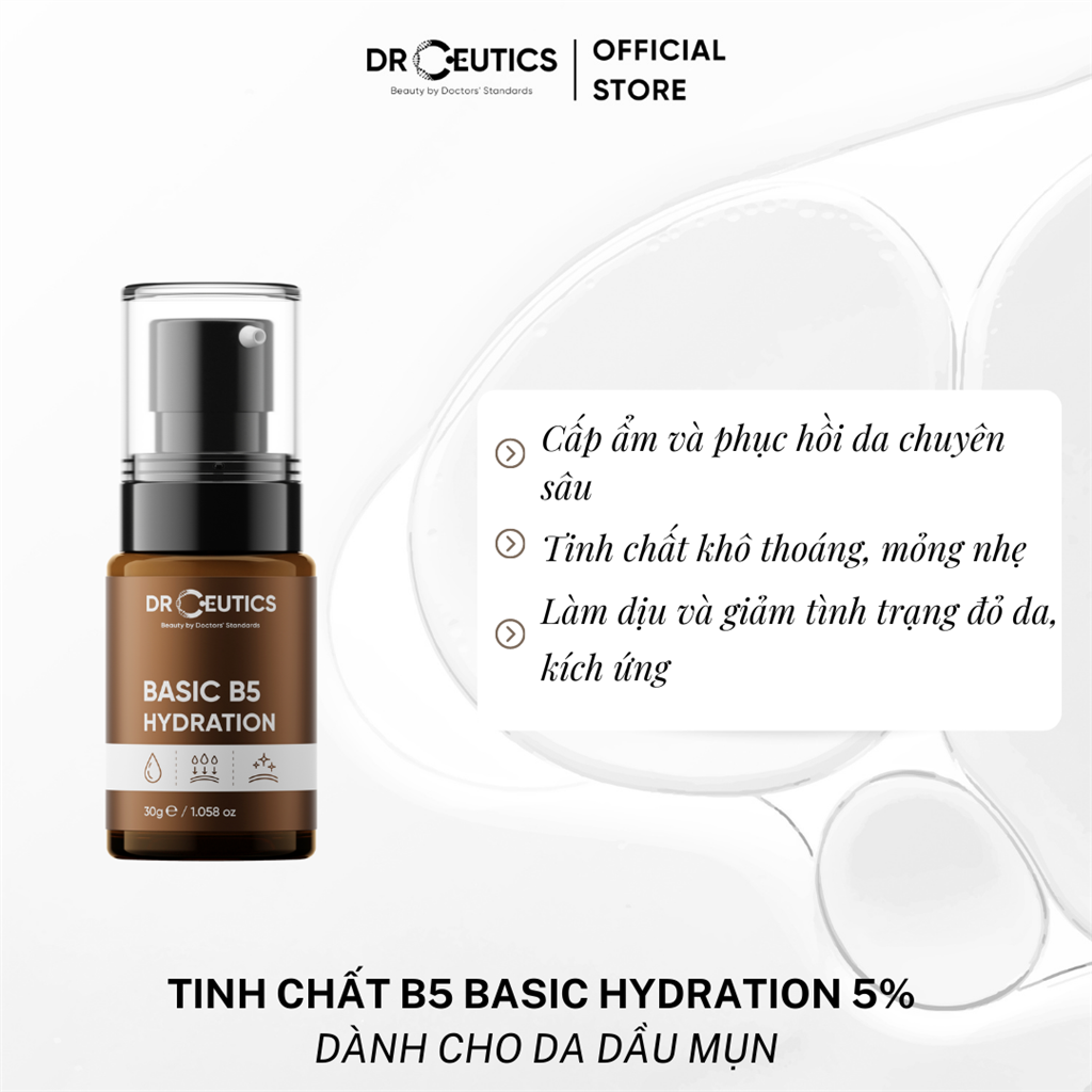 Drceutics Tinh Chất Basic HA Hydration - Cấp Ẩm Cho Da Dầu Mụn