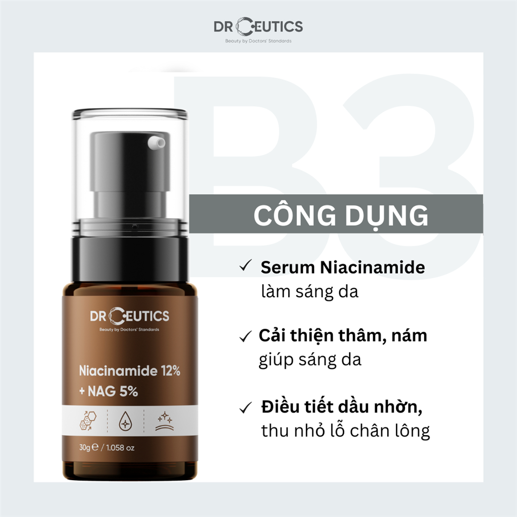 Serum Giảm Thâm DrCeutics Niacinamide 12% + NAG 5% (B3)