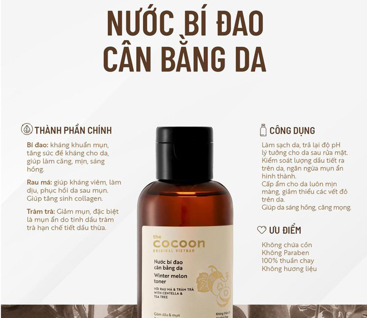 Cocoon Nước Bí Đao Cân Bằng Da 140ml/310ml