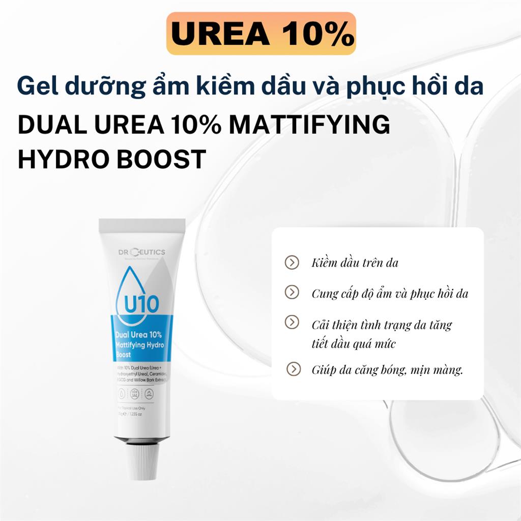 DRCEUTICS Gel Dưỡng Ẩm Kiềm Dầu Và Phục Hồi Da Dual Urea 10% Mattifying Hydro Boost (35g)