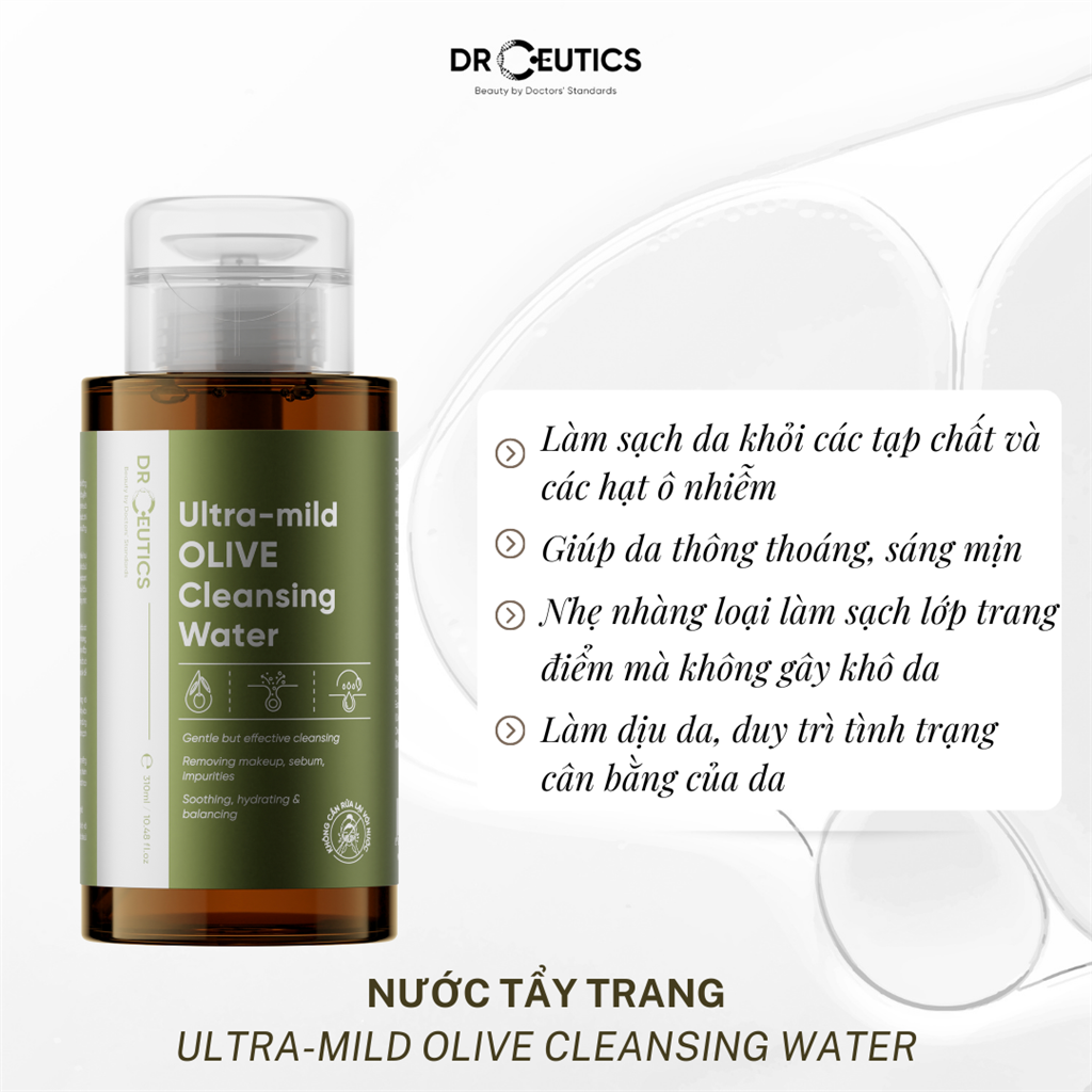 Nước Tẩy Trang Drceutics Ultra-mild OLIVE Cleansing Water 310ml/500ml