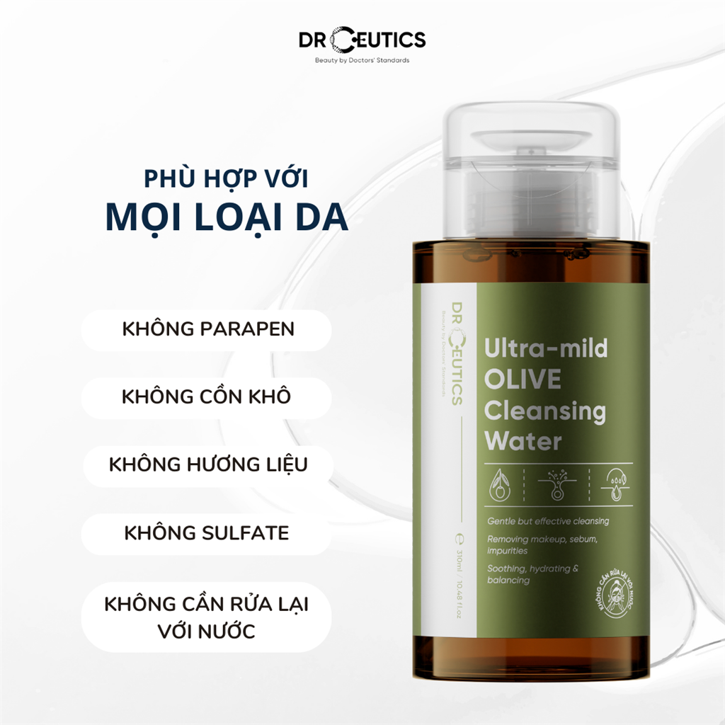 Nước Tẩy Trang Drceutics Ultra-mild OLIVE Cleansing Water