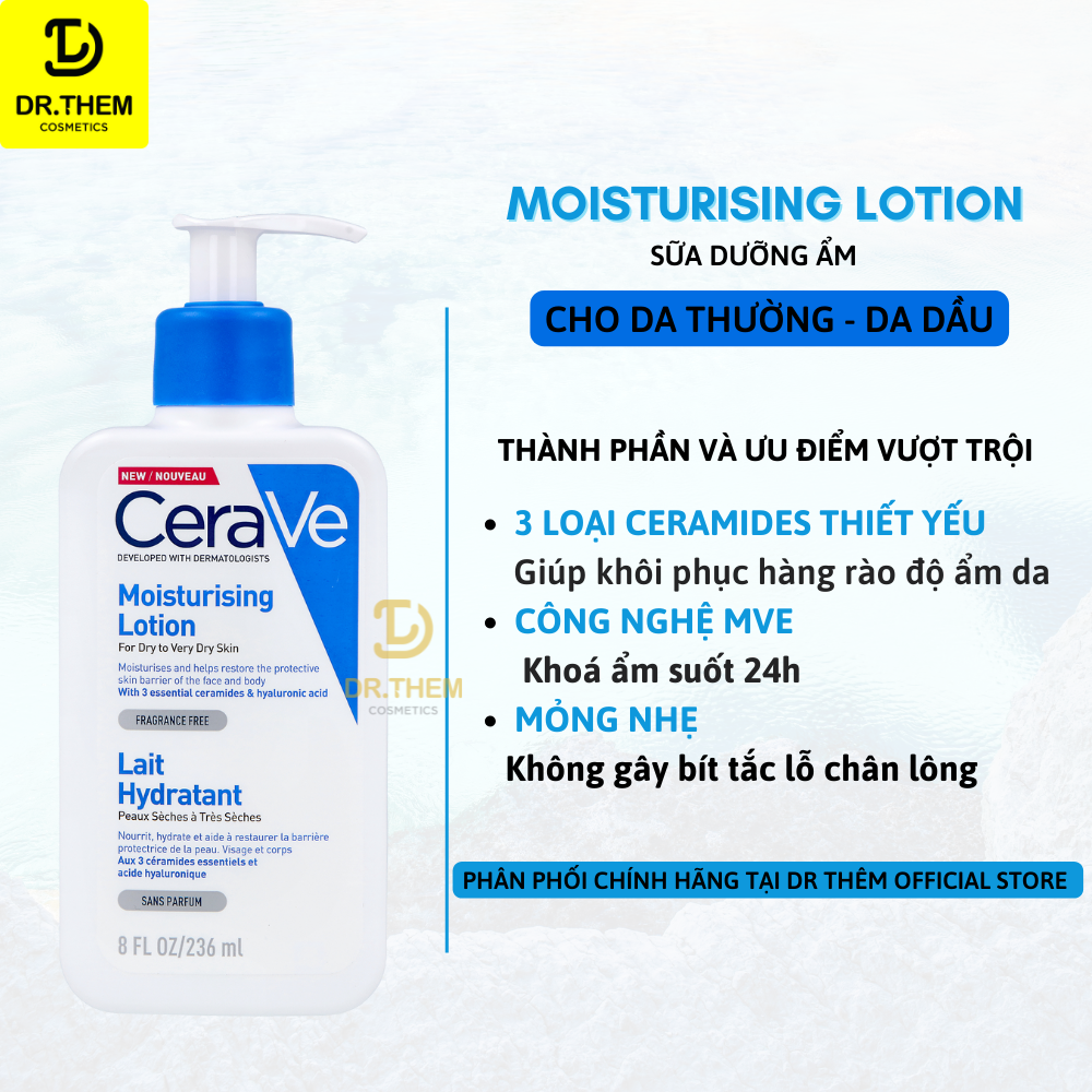 Sữa Dưỡng Cerave Moisturising Lotion Giúp Dưỡng Ẩm Dành Cho Da Khô