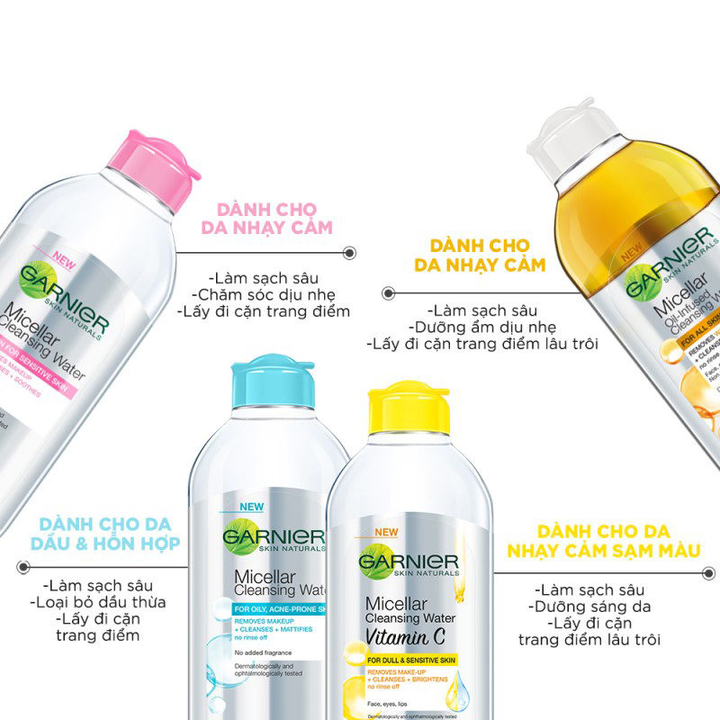 Nước tẩy trang cho mọi loại da Garnier Micellar Water 400ml