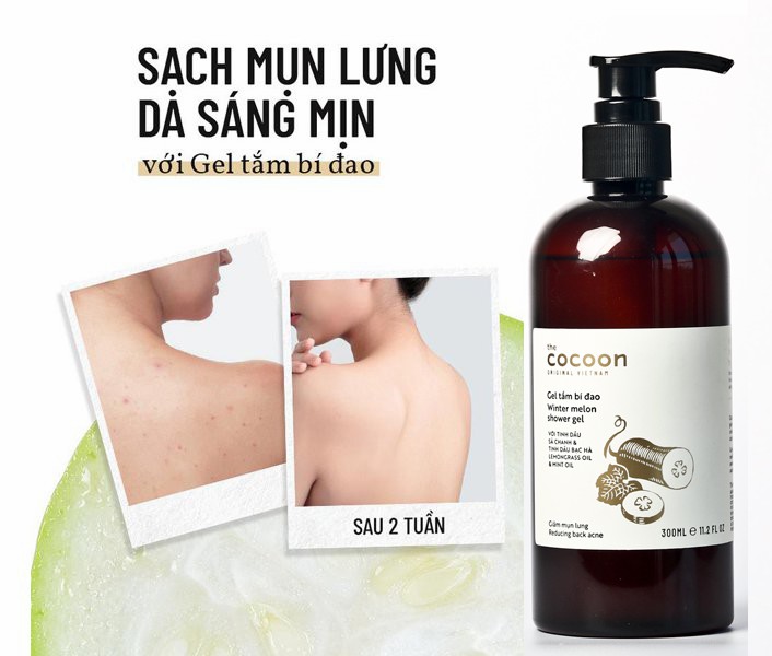 Gel Tắm Bí Đao Cocoon Giúp Giảm Mụn Lưng 310ml