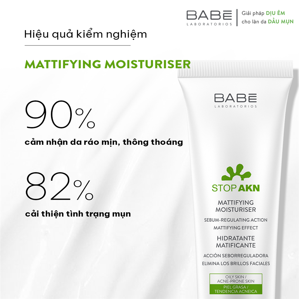 Kem Dưỡng Ẩm Kiềm Dầu Laboratorios Babé Mattifying Moisturiser 50ml