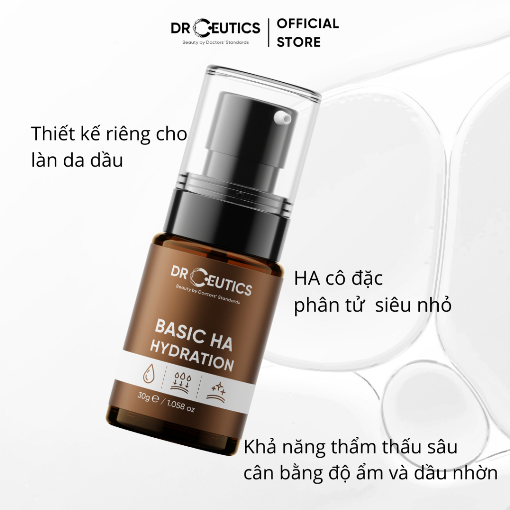 Drceutics Tinh Chất Cấp Ẩm Cho Da Dầu Mụn Basic HA Hydration 30ml