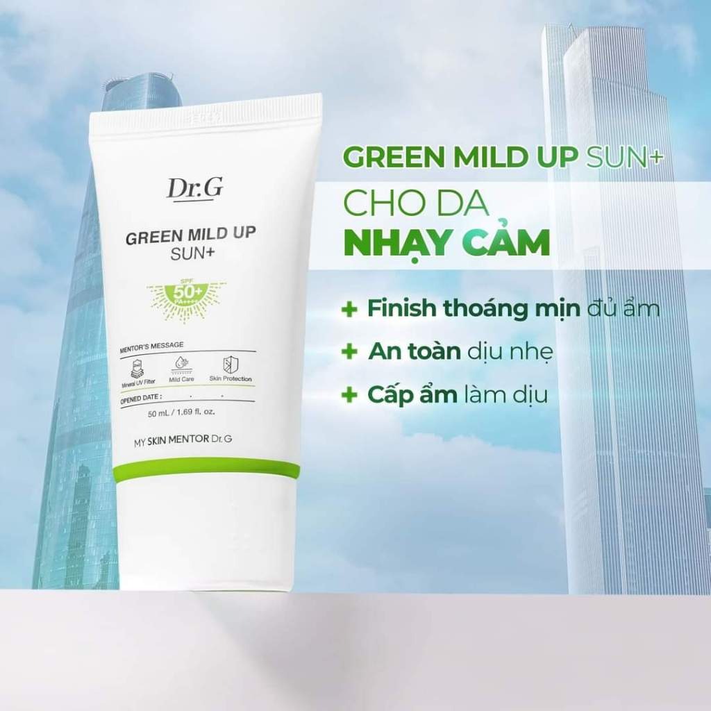 Dr.G Kem chống nắng (Green Mild Up/ Brightening Up) Sun+ SPF50+ PA+++ 50ml