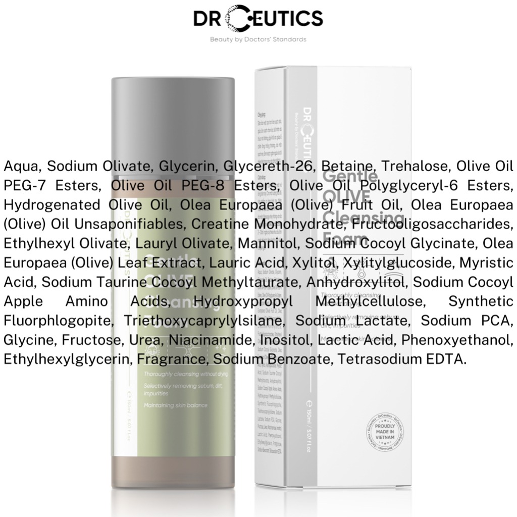 Sữa Rửa Mặt Drceutics Gentle Olive Cleansing Foam Giúp Làm Sạch Sâu Cho Mọi Loại Da